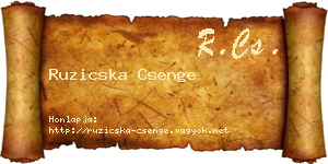 Ruzicska Csenge névjegykártya